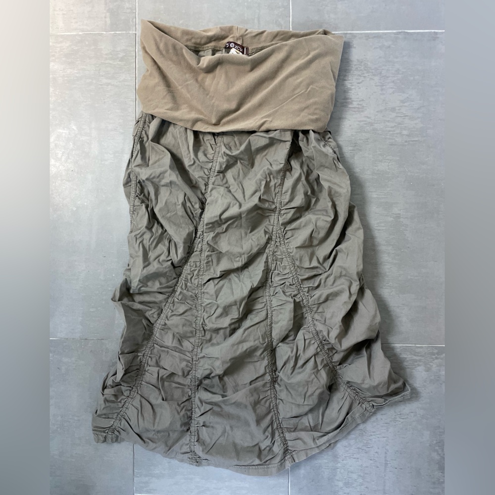 XCVI Taupe Casual Fold Over Skirt - Picture 5 of 6